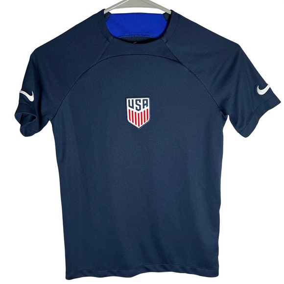 Nike Other - Nike USA Soccer Youth Medium 2022/2023 Strike Training Jersey Navy Blue USMNT